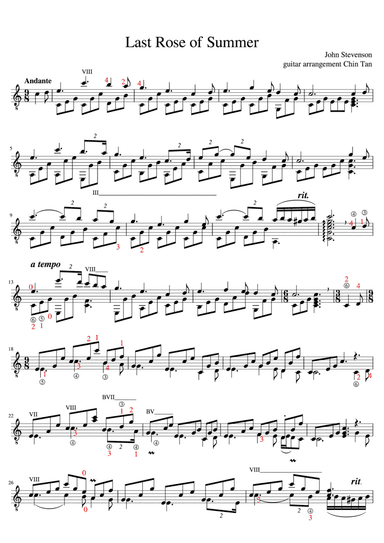 Last Rose of Summer (arr. Chin Tan)