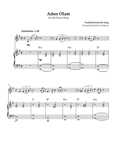 Adon Olam (Eternal Master) (arr. Kaiserin Rebecca)