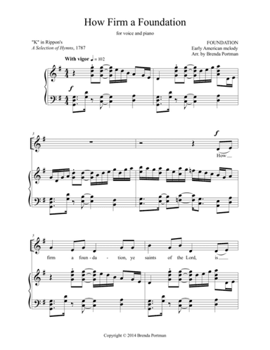 How Firm a Foundation (FOUNDATION), High Voice, arr. Brenda Portman (arr. Brenda Portman)