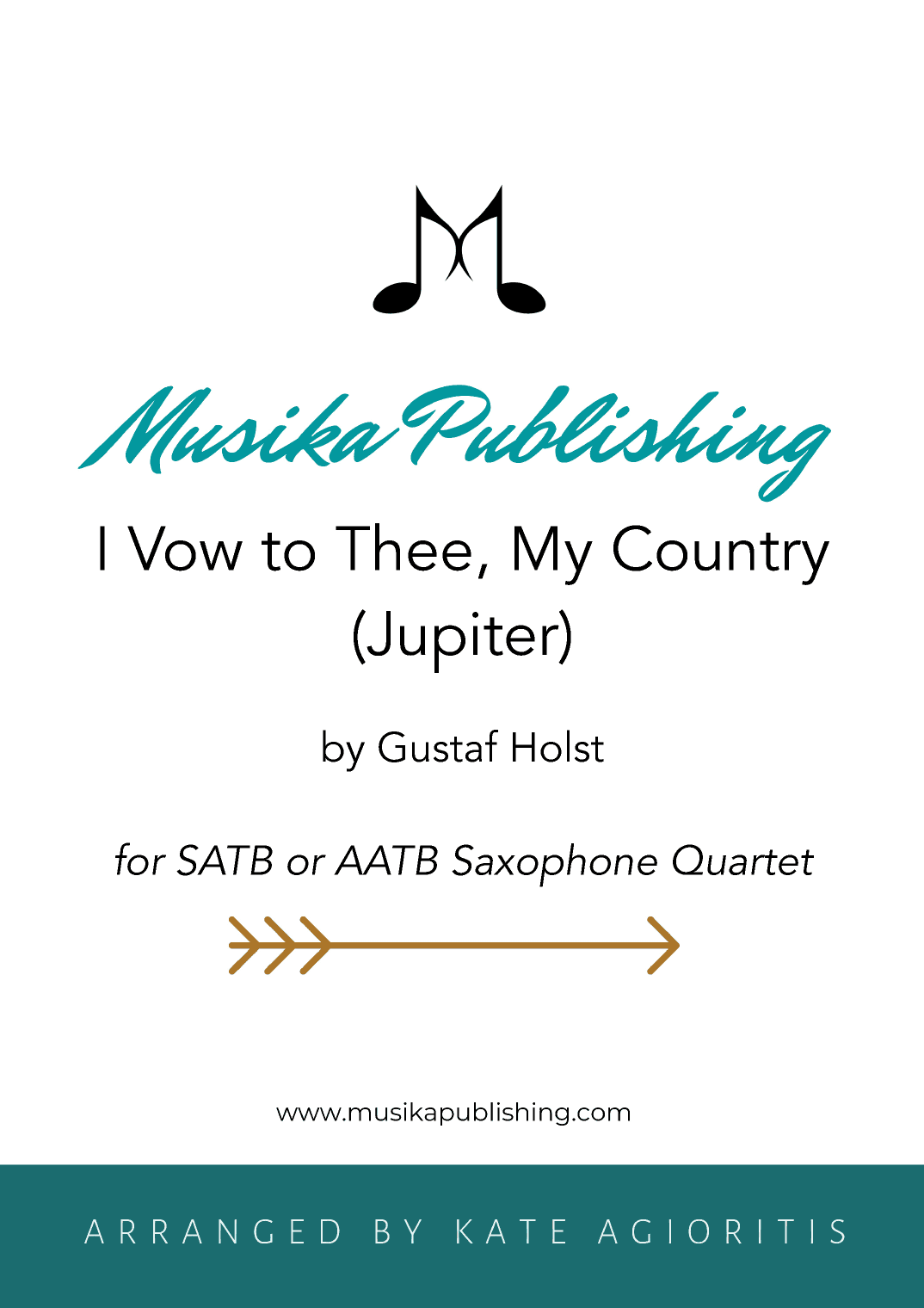 I Vow to Thee, My Country (Jupiter) - SATB or AATB Saxophone Quartet (arr. Kate Agioritis)