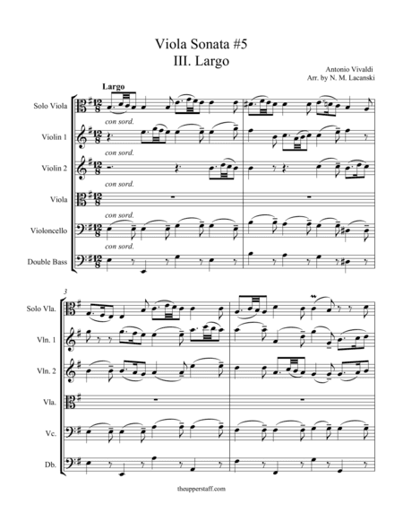 Sonata RV40 Movement III (arr. Nick Lacanski)