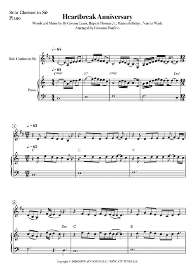 Heartbreak Anniversary (arr. Giovanni Porfirio)