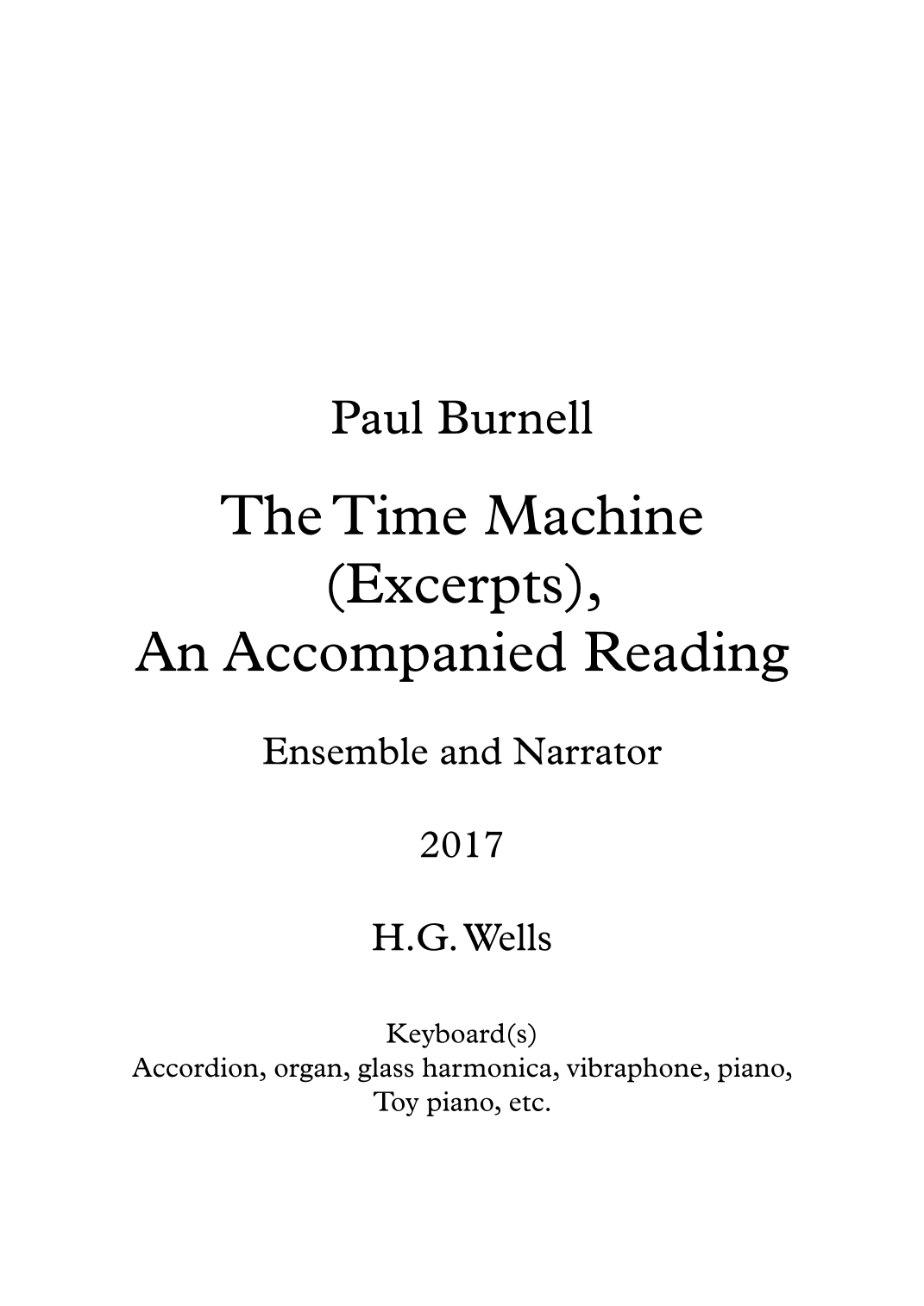 The Time Machine (Excerpts), an Accompanied Reading