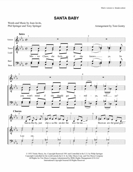 Santa Baby (arr. Tom Gentry)