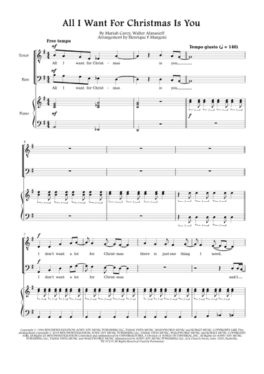 All I Want For Christmas Is You (arr. Henrique F Mangoni)