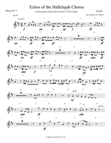 Echos of the Hallelujah Chorus in the style of di Lasso's "Echo Song" (arr. James K. Taylor)