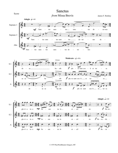 Sanctus from Missa Brevis