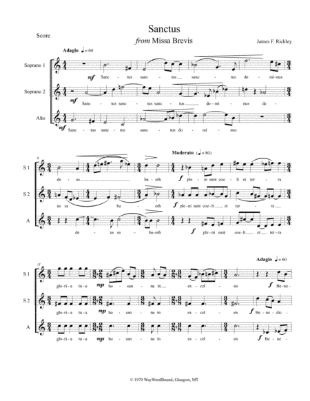 Sanctus from Missa Brevis