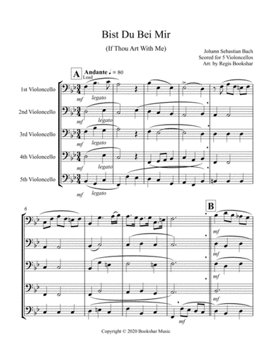 Bist Du Bei Mir (Violoncello Quintet) (arr. Regis Bookshar)