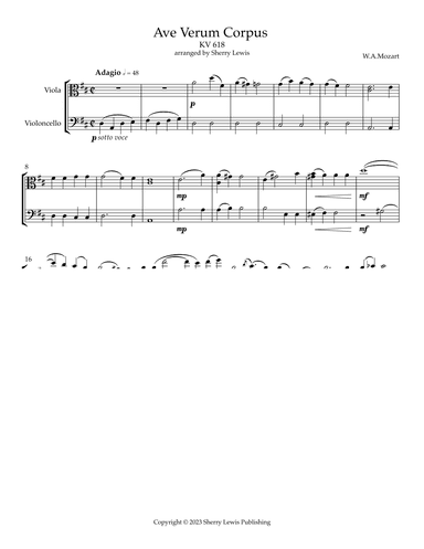 Ave Verum Corpus KV 618 (arr. Sherry Lewis)