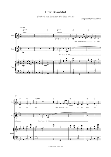 How Beautiful (Is the Love Between the Two of Us) - Alto solo, flute and piano