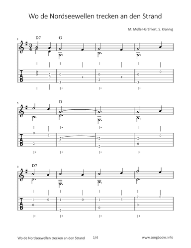 Wo de Nordseewellen trecken an den Strand (arr. Bettina Schipp)