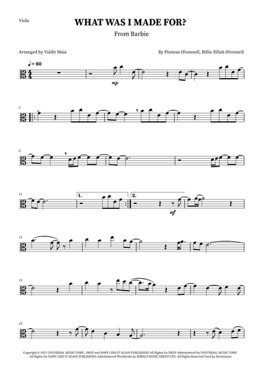 What Was I Made For? (arr. Valdir Maia)