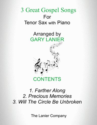 3 GREAT GOSPEL SONGS (for Tenor Sax with Piano - Instrument Part included) (arr. Gary Lanier)