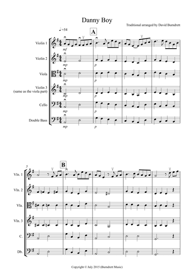 Danny Boy for String Orchestra (arr. David Burndrett)