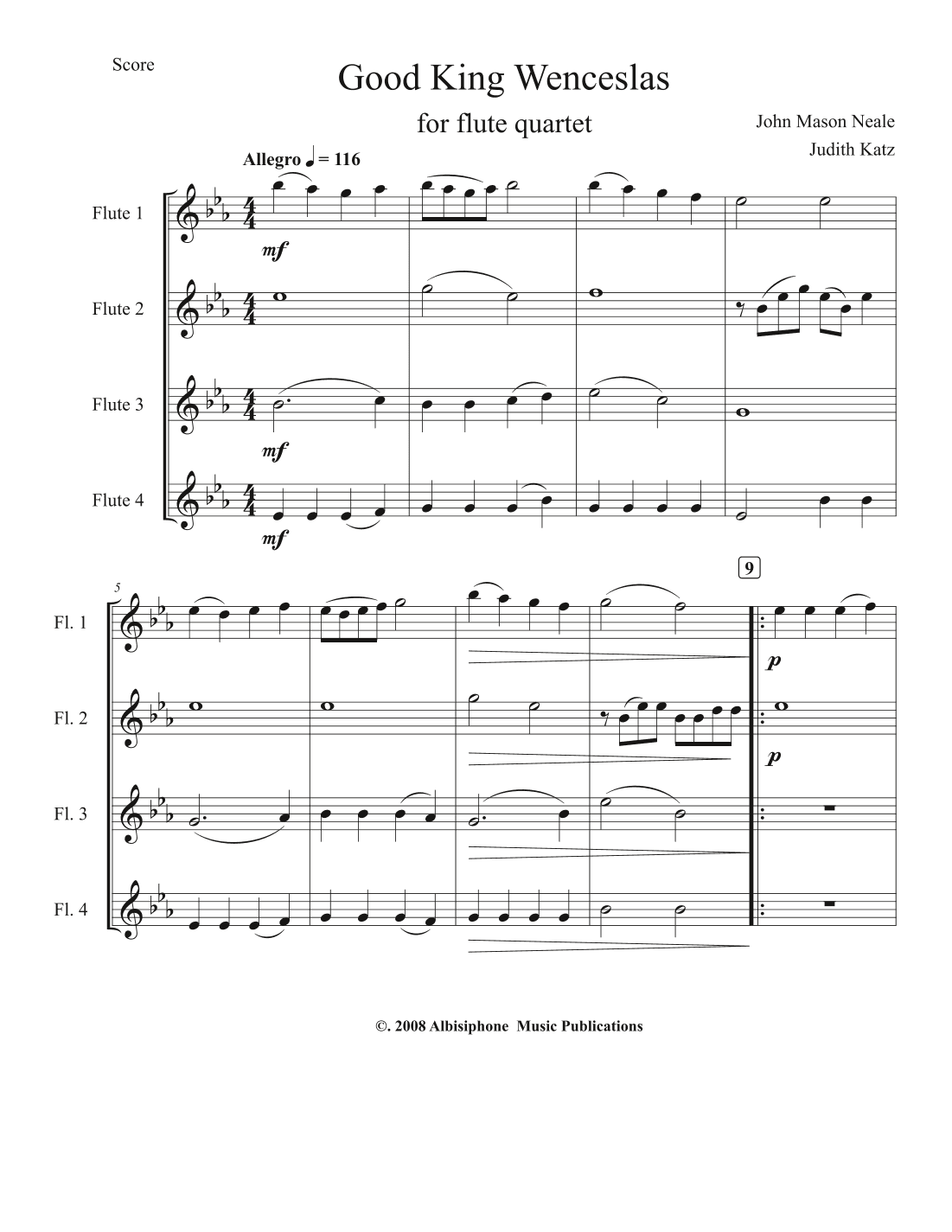 Good King Wenceslas (arr. Judith Katz)