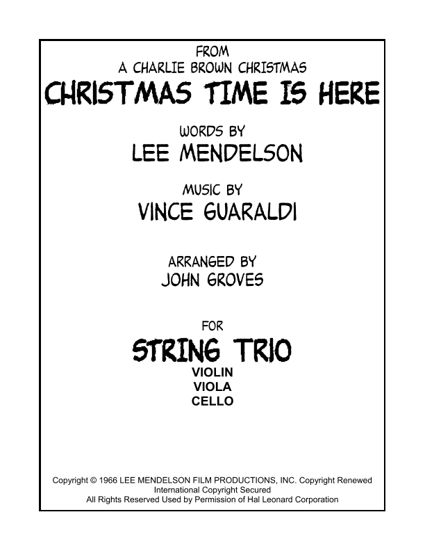 Christmas Time Is Here (arr. John Groves)