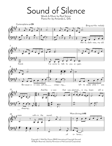 The Sound Of Silence (arr. Amanda Dills)