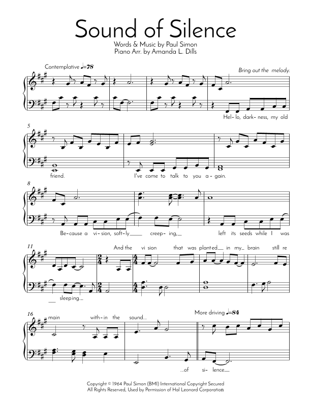 The Sound Of Silence (arr. Amanda Dills)