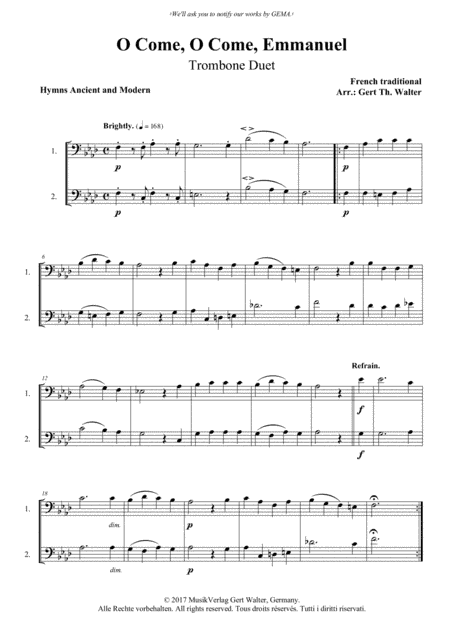 O Come, O Come, Emmanuel (arr. Gert Th. Walter)