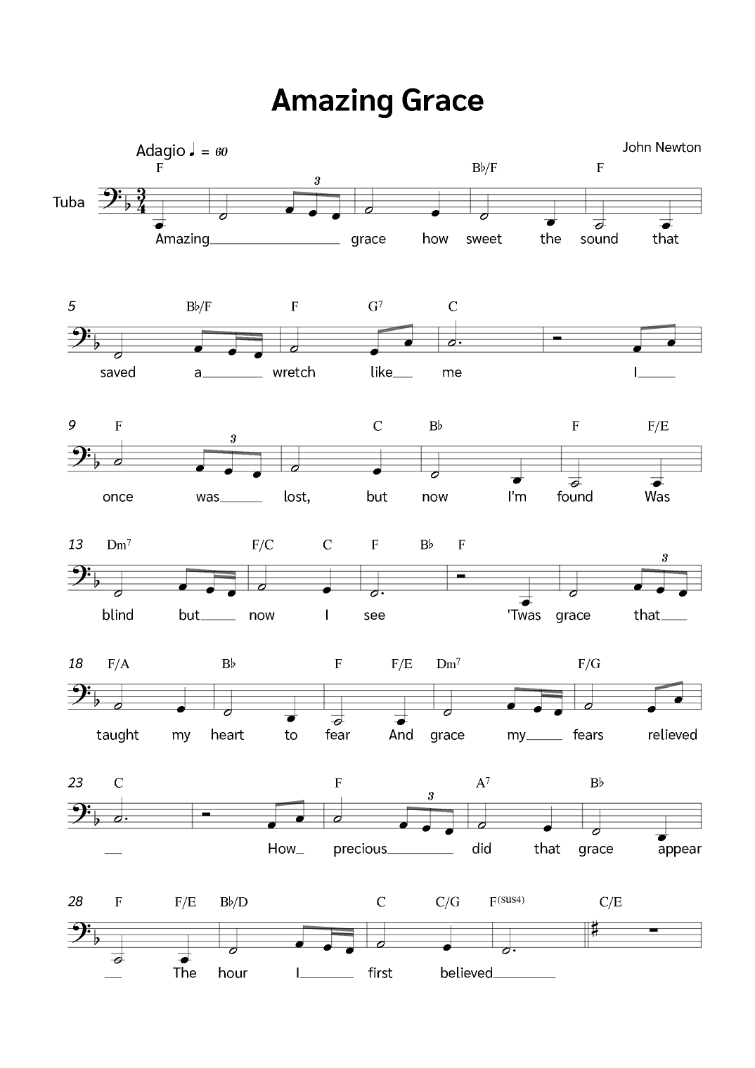 Amazing Grace (arr. Jackson Spindler)