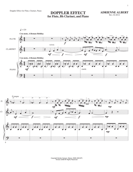 DOPPLER EFFECT for Flute, Bb Clarinet, and Piano