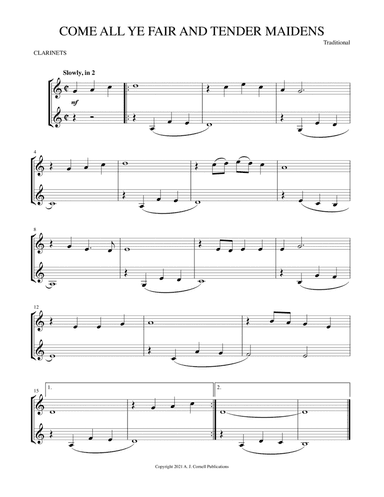 Come All Ye Fair and Tender Maidens (arr. Mark Phillips)