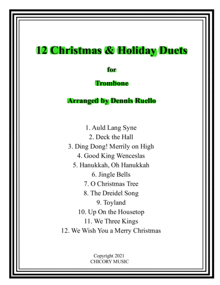 12 Christmas & Holiday Duets for Trombone (arr. Dennis Ruello)