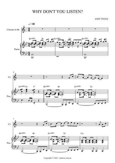 Why Don't You Listen? For Clarinet and Piano