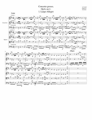 Concerto grosso, Op.6, no.1 (Original) (arr. Gil Garty)
