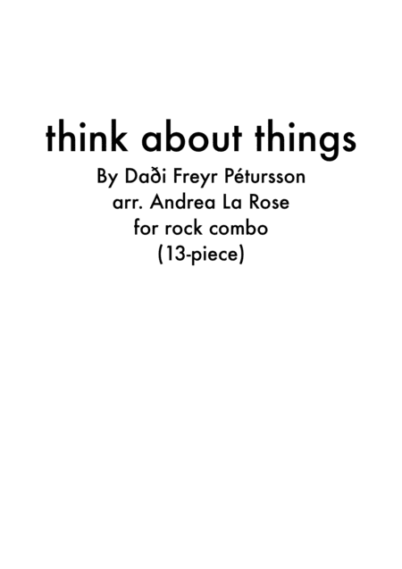 Think About Things (arr. Andrea La Rose)