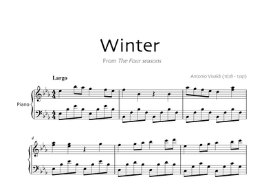 Winter (The four seasons) - Easy piano (arr. Robin Hood Editions)