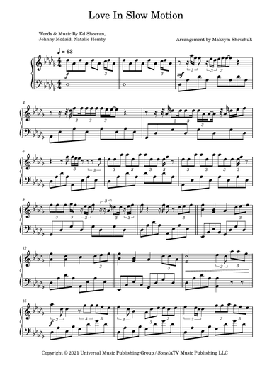 Love In Slow Motion (arr. Maksym Shevchuk)