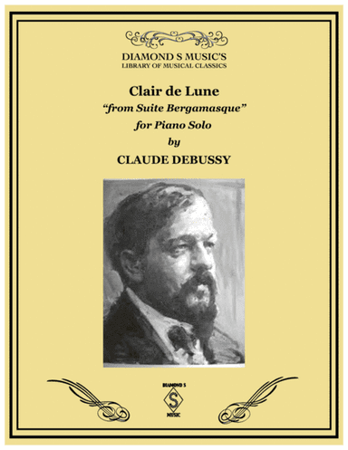 CLAIR DE LUNE from 'Suite Bergamasque' by CLAUDE DEBUSSY. PIANO SOLO (arr. Diamond S Music)