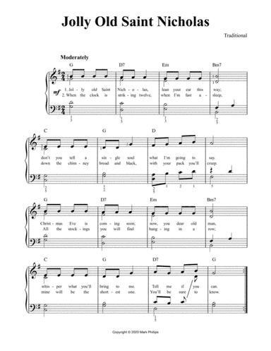 Jolly Old Saint Nicholas (arr. Mark Phillips)