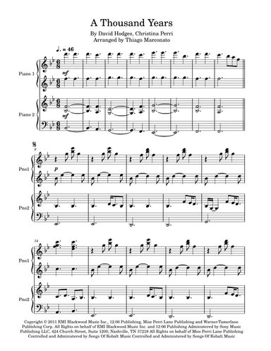 A Thousand Years (arr. Thiago Marconato)