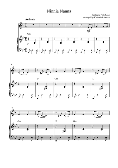 Ninnia Nanna (arr. Kaiserin Rebecca)