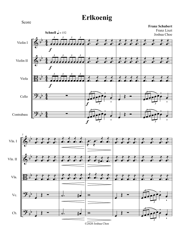 Erlkönig, D.328 (1st Version) (arr. JMJ Arrangements)