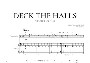 Deck The Halls (Violoncello and Piano) - Christmas Carol (arr. Pedro Merendi)