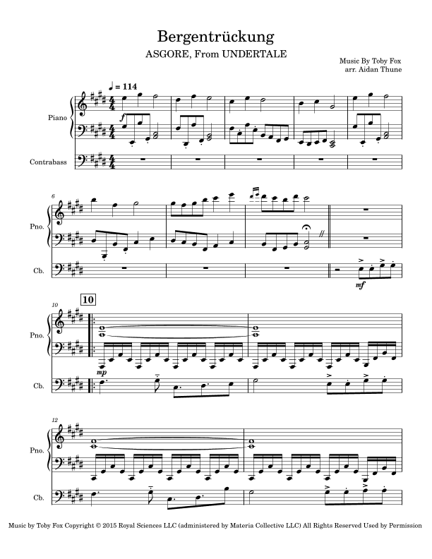 Bergentrückung (arr. Aidan Thune)