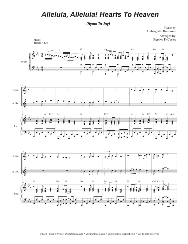Alleluia, Alleluia! Hearts To Heaven (Duet for Soprano and Alto Saxophone) (arr. Stephen DeCesare)