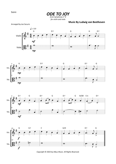 Ode To Joy (arr. Joe Securis)