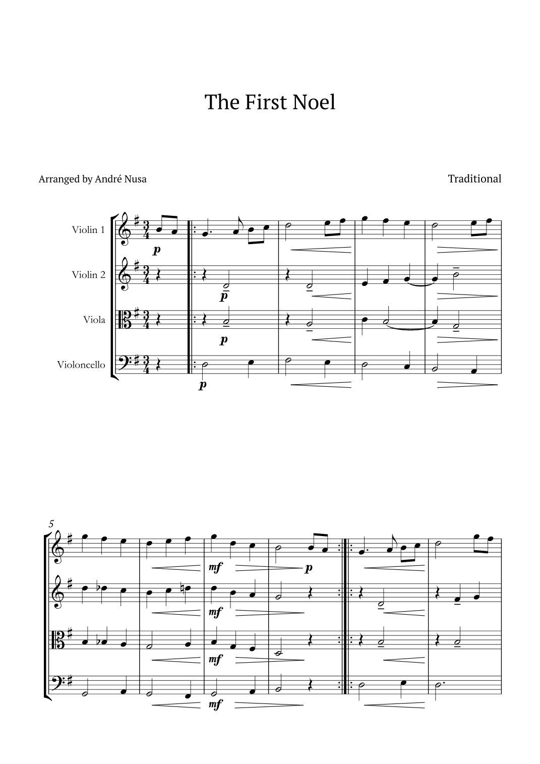 The First Noel (arr. André Nusa)