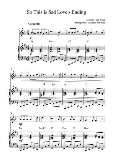So This is Sad Love's Ending (arr. Kaiserin Rebecca)