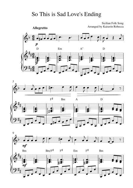 So This is Sad Love's Ending (arr. Kaiserin Rebecca)