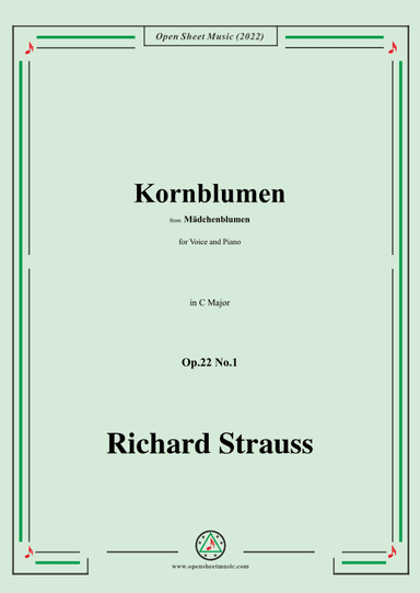 Richard Strauss-Kornblumen,Op.22 No.1,in C Major (arr. OSM Press)