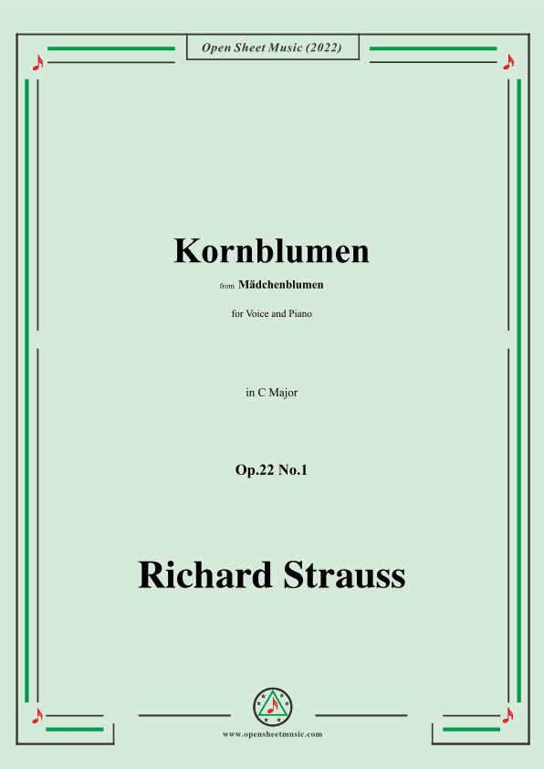 Richard Strauss-Kornblumen,Op.22 No.1,in C Major (arr. OSM Press)
