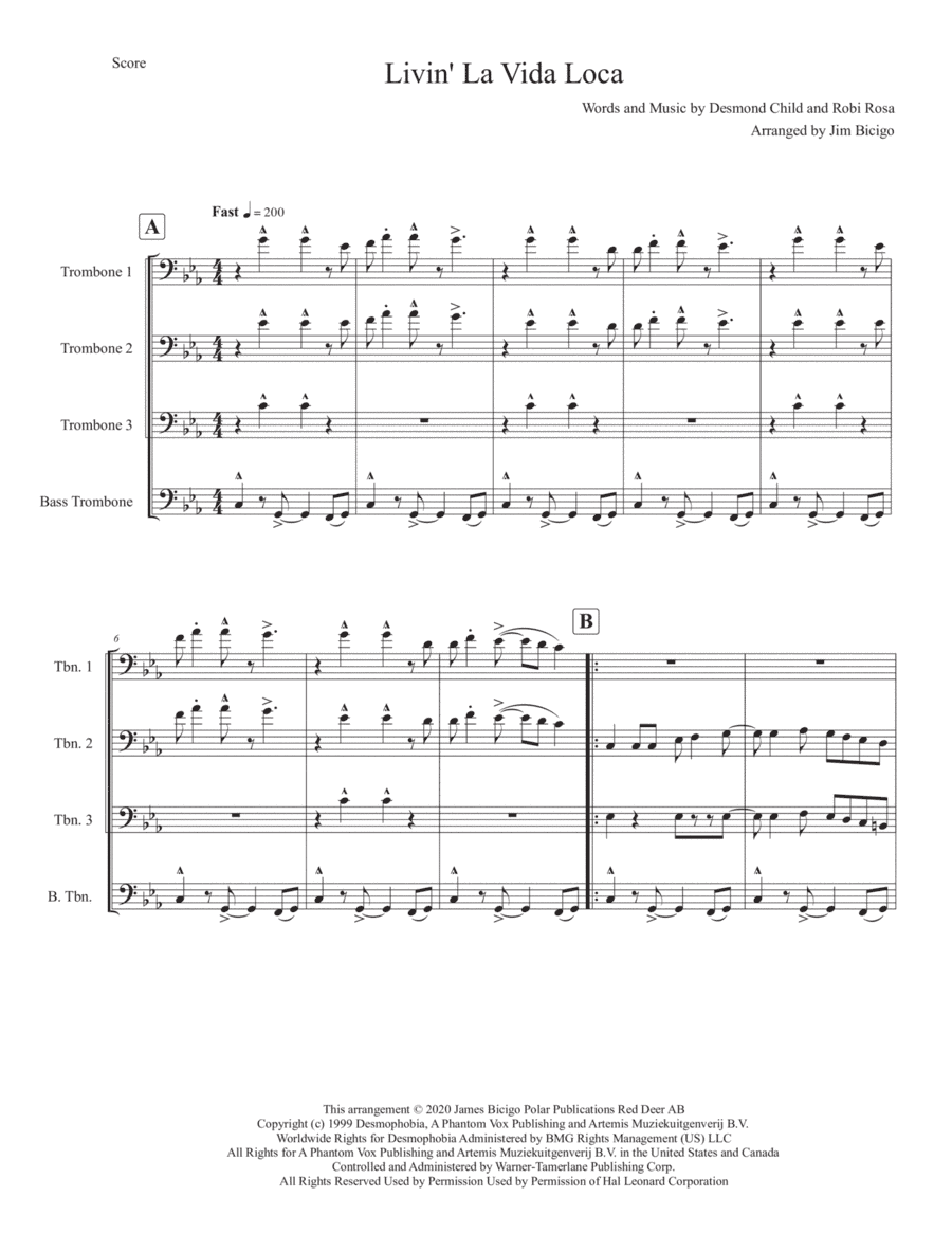 Livin' La Vida Loca (arr. Jim Bicigo)