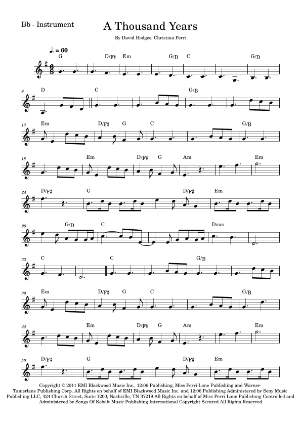 A Thousand Years (arr. Fabio Eduardo de Oliveira)