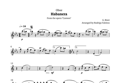 Habanera (for solo oboe) (arr. Rodrigo Faleiros)